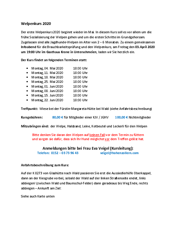 Informationen zum Welpen-Kurs 2020 pdf-preview